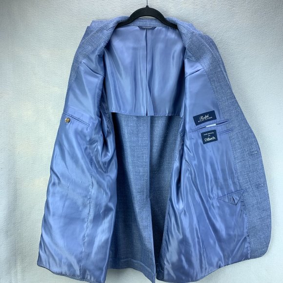 **SOLD**Ralph Lauren Blazer Mens 46L 46 Long Blue Wool Silk Linen Sport Coat - Picture 4 of 16